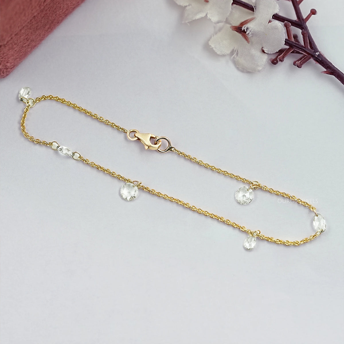 Multi Rose Cut Diamond Chain Bracelet