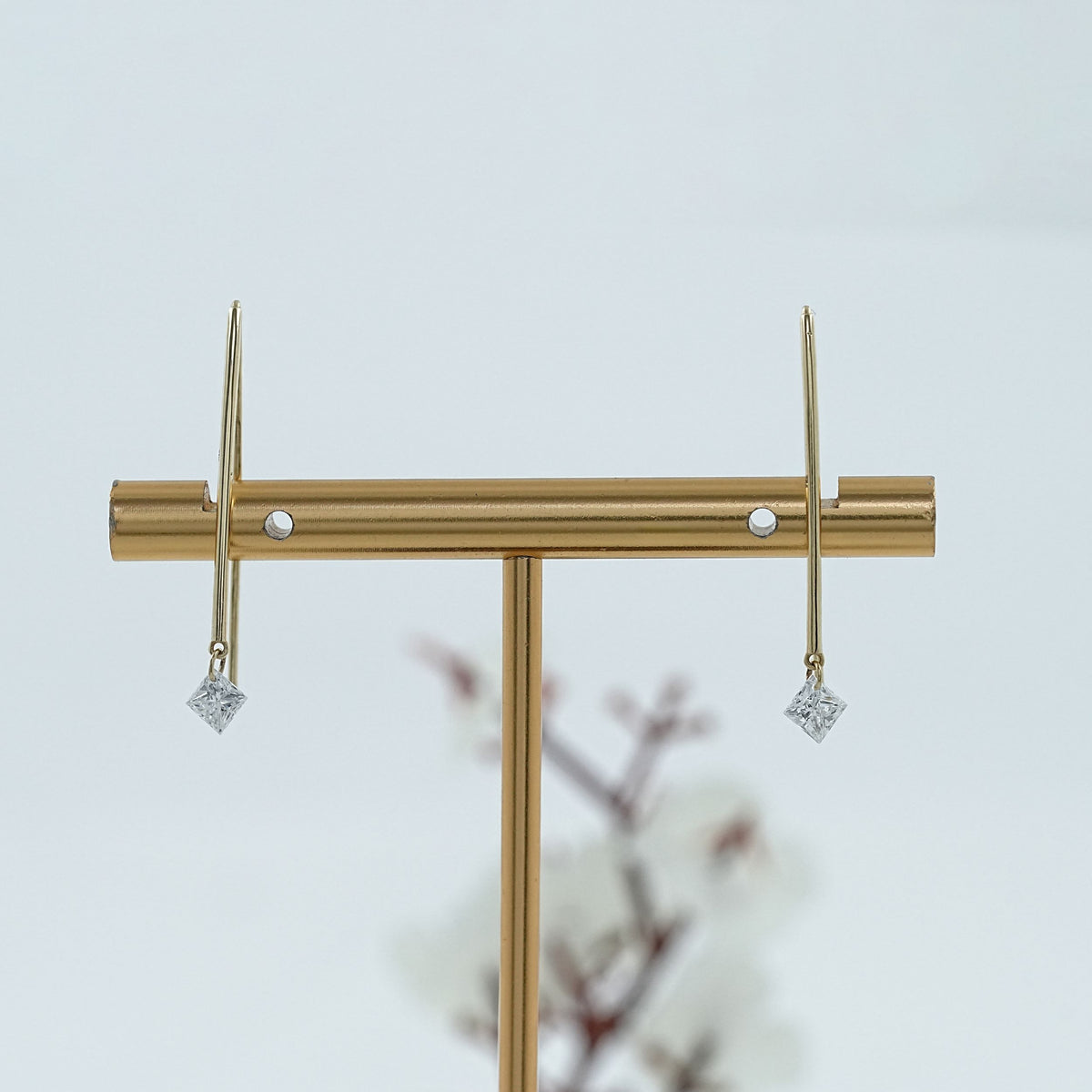 Princess Cut Hanging Stylish Earrings