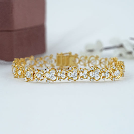 Round Cut Diamond Link Bracelet
