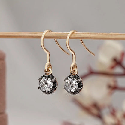OEC Round Cut Lab Diamond Dangle Earring