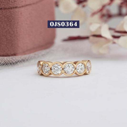 OEC Round Cut Bezel Set Ring