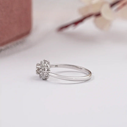 Fancy Olive Oval Cut Halo Diamond Ring