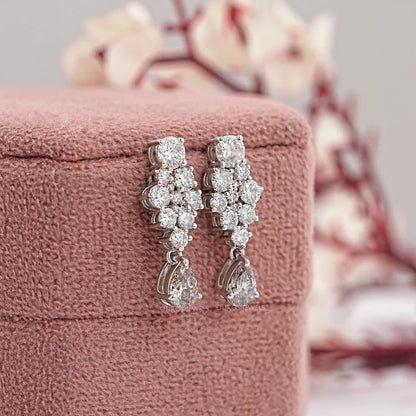Olive Pear Cut Lab Diamond Drop Dangle Earring