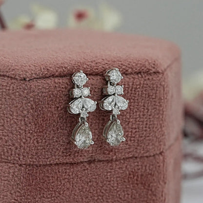 Fancy Olive Pear Cut Lab Diamond Earring