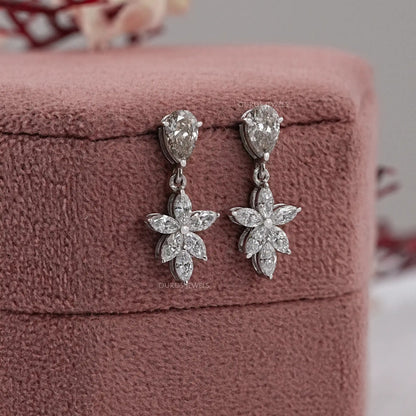 Fancy Olive Pear Cut Drop Dangle Earring