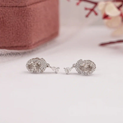Oval Cut Olive Lab Diamond Drop Dangle Earring