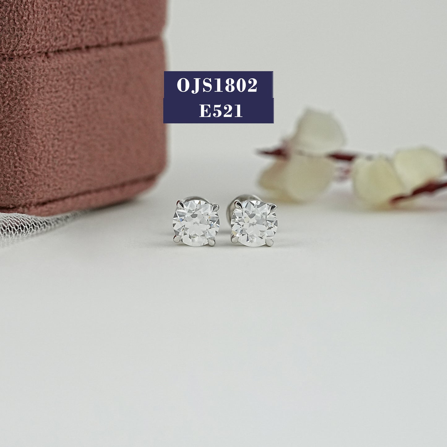 OEC Round Cut Lab Diamond Solitaire Studs