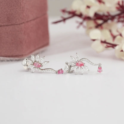 Fancy Pink Pear Cut Drop Dangle Earring