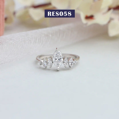 Marquise & Round Cut Diamond Ring