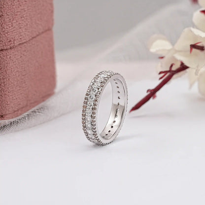 Channel Set Chocolate Round Cut Eternity Band