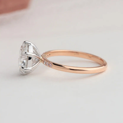 2.55 CT Round Diamond Solitaire Accent Engagement Ring