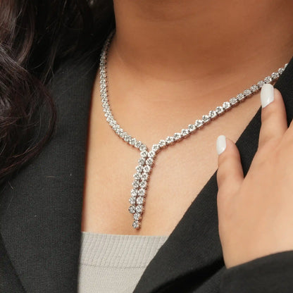 Round  Cut Lab Grown  Diamond  Party Wear Necklace
