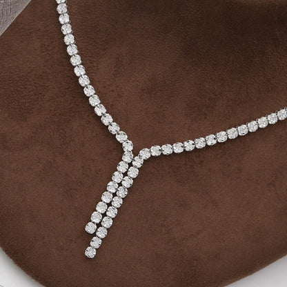 Round  Cut Lab Grown  Diamond  Party Wear Necklace