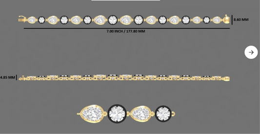 Old Mine Pear & OEC Round Lab Diamond Bracelet