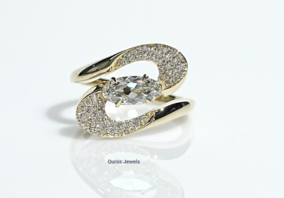 Old Mine Moval Lab Diamond Engagement Ring