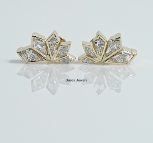 Step Cut Kite Lab Diamond  Earrings