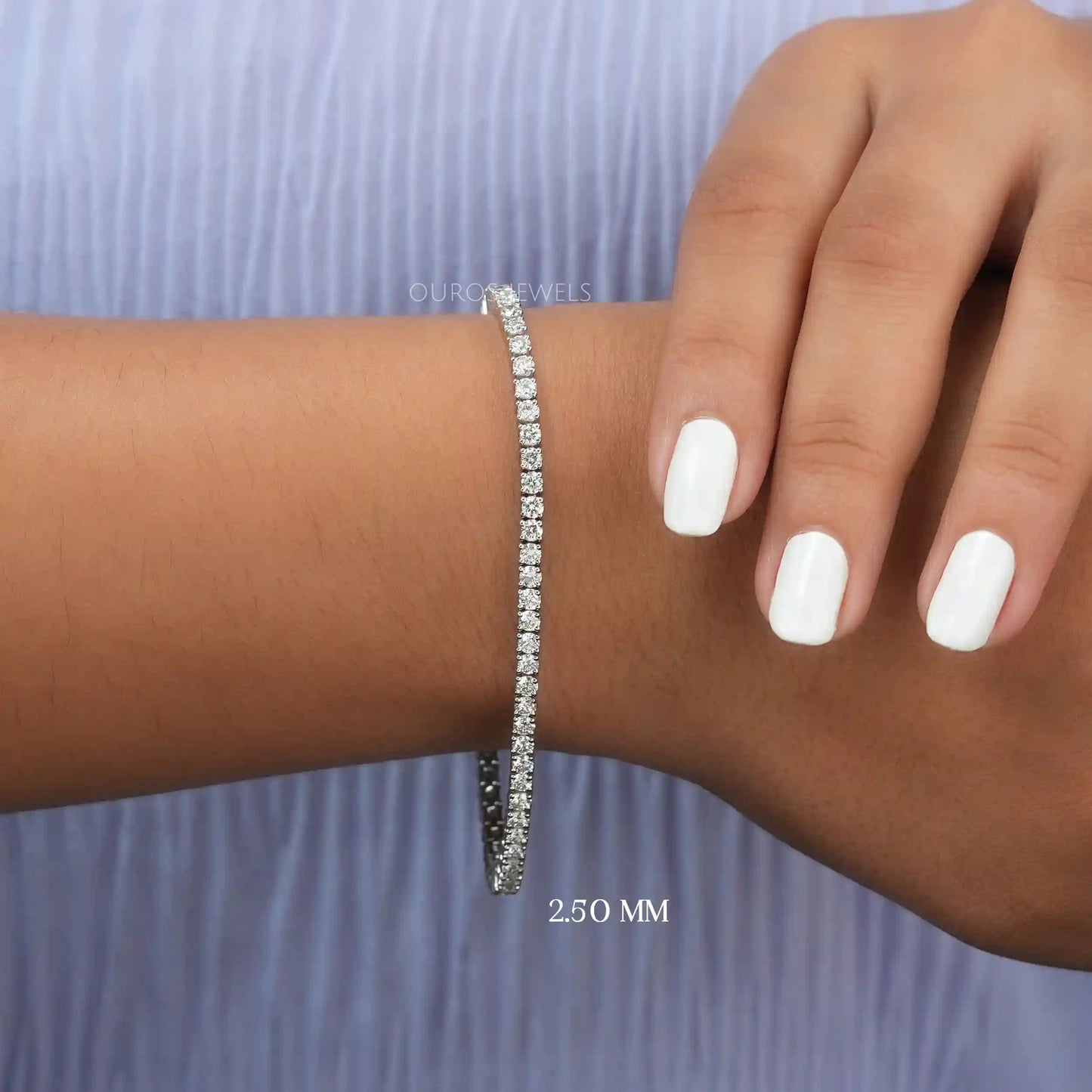 2.50 MM Round  Cut  Lab Diamond  Bracelet