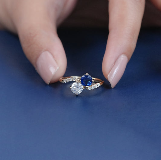 Round Cut Lab Grown Diamond Bypass Ring