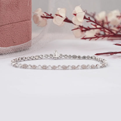 Chocolate Round Cut Lab Diamond Bracelet