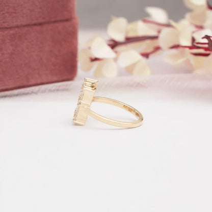 Baguette Cut Lab Grown Diamond Engagement Ring
