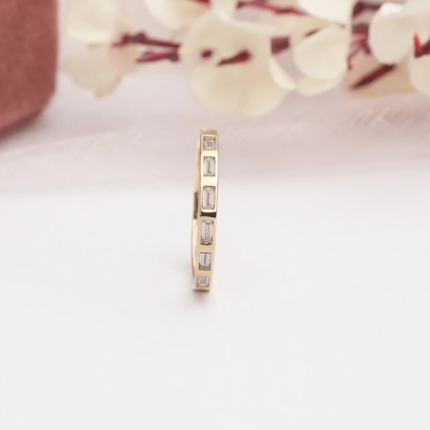 Baguette Cut Lab Grown Diamond Eternity Wedding  Band