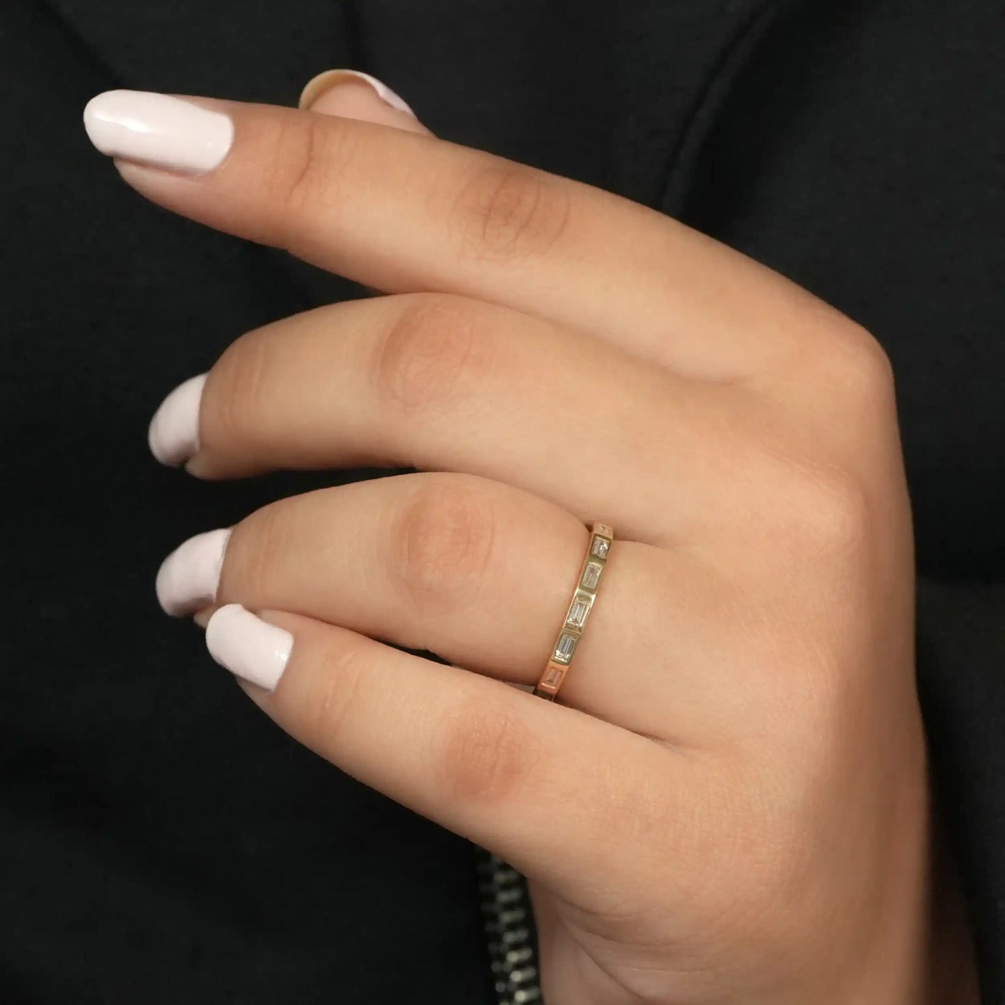 Baguette Cut Lab Grown Diamond Eternity Wedding  Band