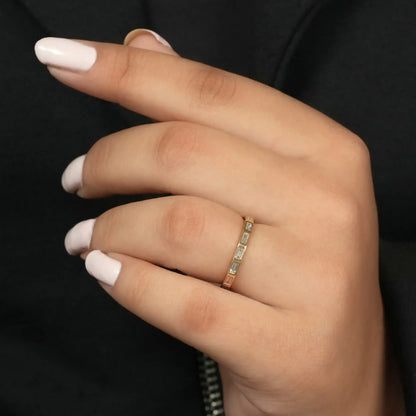 Baguette Cut Lab Grown Diamond Eternity Wedding  Band