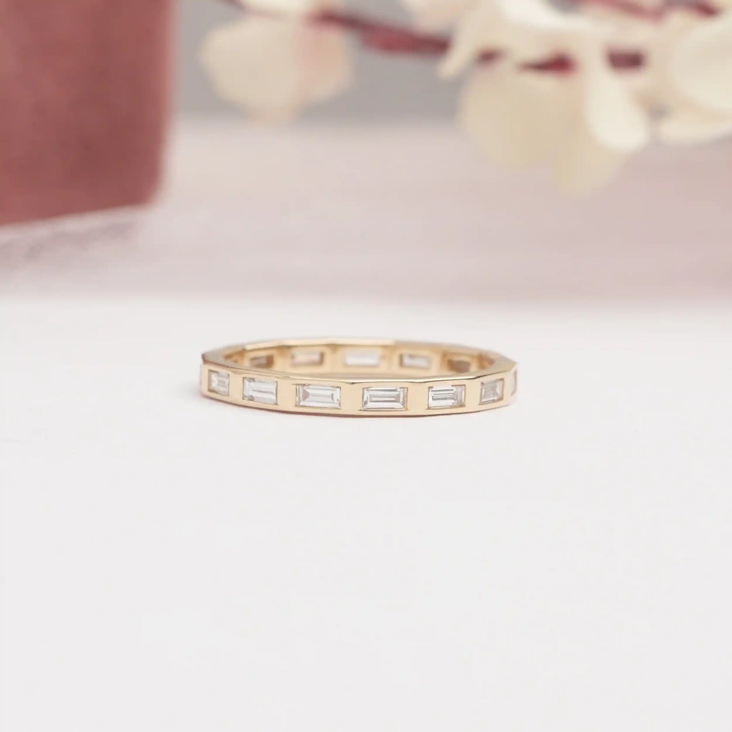 Baguette Cut Lab Grown Diamond Eternity Wedding  Band