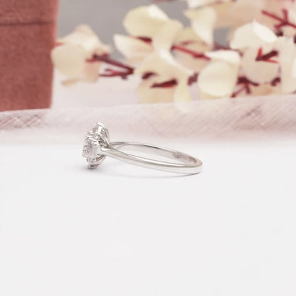 Baguette Cut Cluster Diamond  Engagement Ring