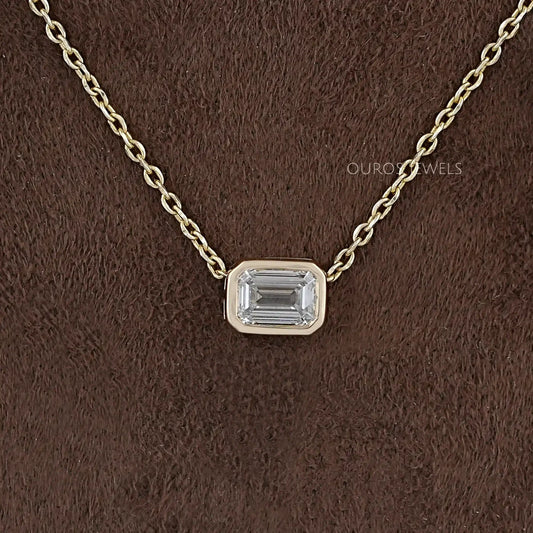 Emerald Shape Lab Diamond Pendant