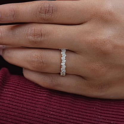 Pear Cut Lab Grown Diamond Bridal Band
