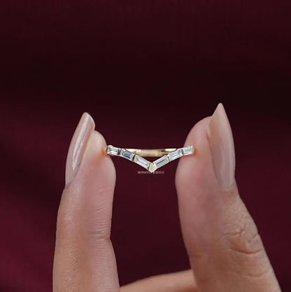 Baguette Lab Grown Diamond Chevron Band