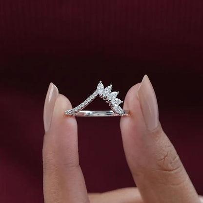 Marquise And Round Cut Stackable Band