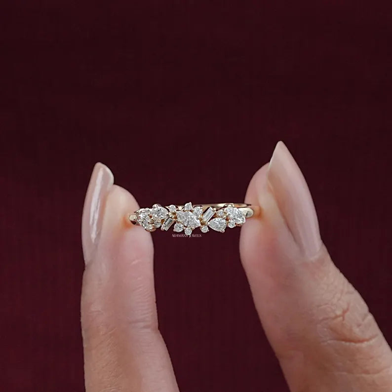 Cluster Lab Grown Diamond Alternating Band