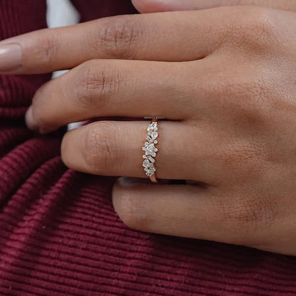 Cluster Lab Grown Diamond Alternating Band