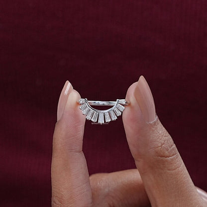 Tapered Baguette Lab Diamond Wedding Band