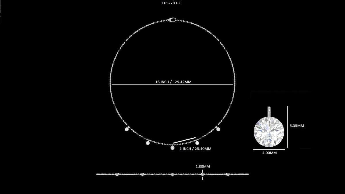 Brilliant Round Diamond Station Necklace