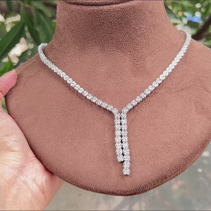 Round  Cut Lab Grown  Diamond  Party Wear Necklace