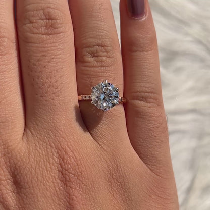 2.55 CT Round Diamond Solitaire Accent Engagement Ring