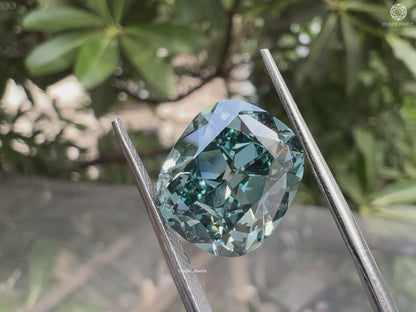 Greenish Blue Cushion Cut