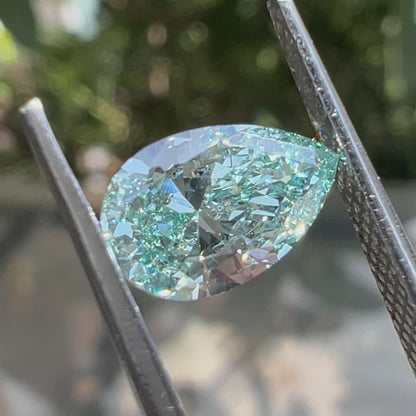 1.07 Carat Light Blue Pear Cut Lab Grown Diamond