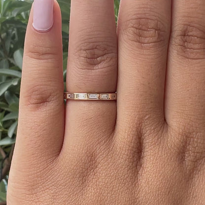 Baguette Cut Lab Grown Diamond Eternity Wedding  Band