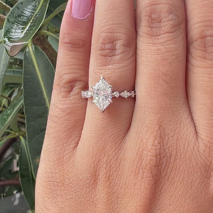 Antique Dutch Marquise Cut Accent Lab Diamond Ring
