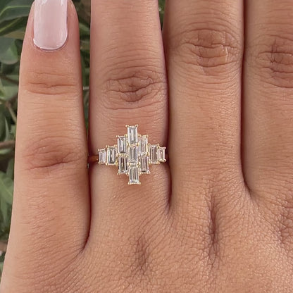 Baguette Cut Lab Grown Diamond Engagement Ring