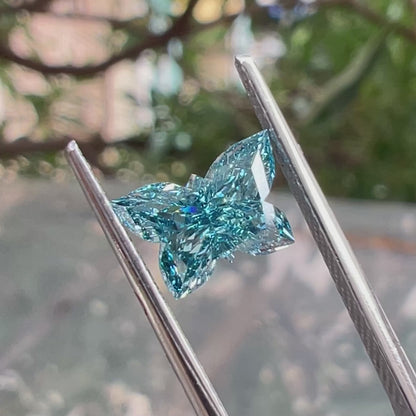 1.15 Carat  Blue Butterfly Cut Lab Grown Diamond