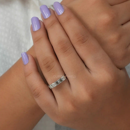 Olive Cushion Cut Five Stone Dainty Ring