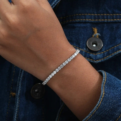Round Cut Lab Diamond Tennis Bracelet