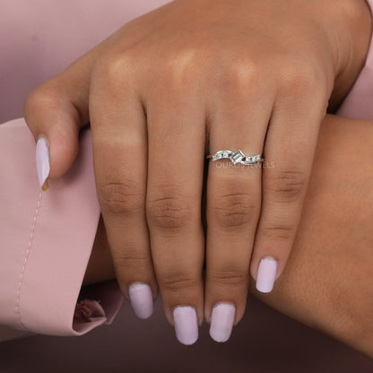 Olive Emerald Cut Dainty Ring