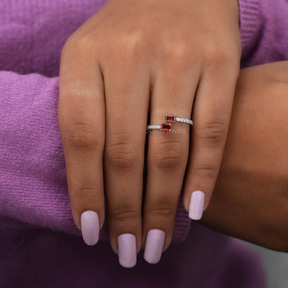 Pear & Round Diamond Cluster Ring