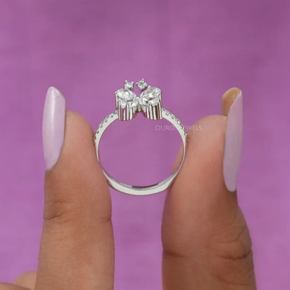 Pear Cut Accent Diamond Ring
